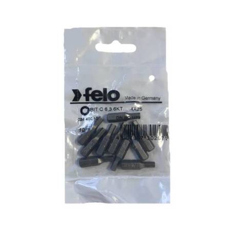 Set 10 biti FELO, seria Industrial profil HEX, C6.3, HX4.0, 25mm