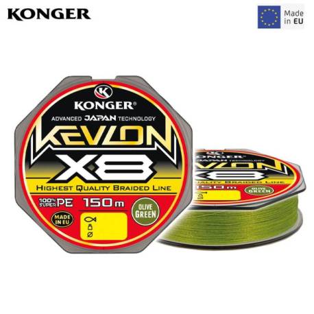 Fir textil KONGER Kevlon X8 Olive Green 150m, 0.25mm, 29.65kg