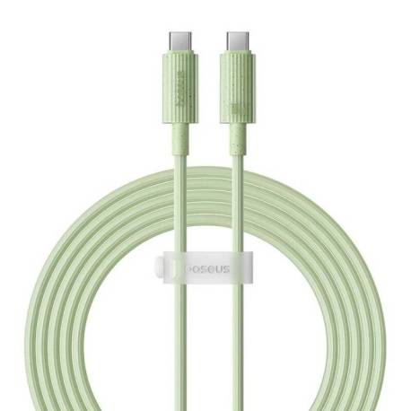 Cablu BASEUS Habitat Series, Incarcare rapida, USB-C la USB-C, 100W, 2m Verde