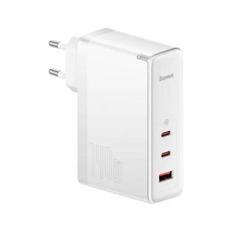 Incarcator rapid BASEUS GaN5 Pro, 2x USB-C, 1x USB, 140W, cablu USB-C inclus Alb