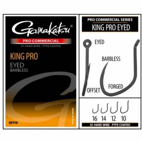 Carlige GAMAKATSU King Pro Eyed Barbless Nr.10, 10buc/plic