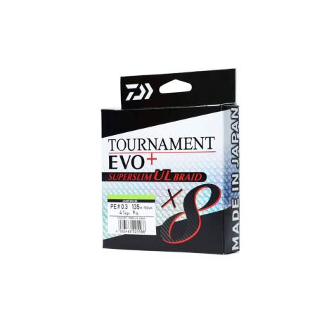 Fir textil DAIWA TournamentT EVO+ Super Slim Braid X8, PE 0.4, 5.4kg, 135m