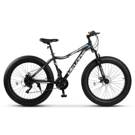 Fat-Bike VELORS Mars V2605G roti 26", Negru/Alb/Albastru