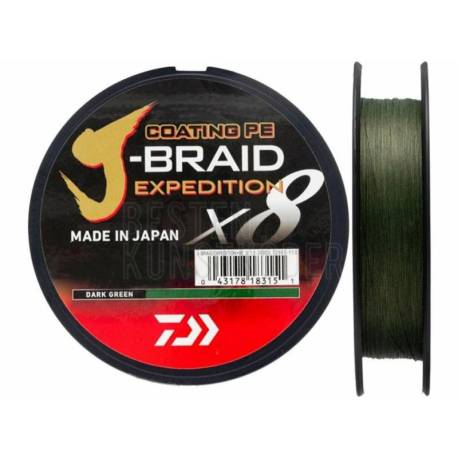 Fir DAIWA J-BRAID EXPEDITION X8 0.16mm, 9.8kg, 150m, verde 