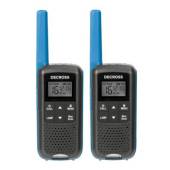 Set 2 statii radio portabile PMR DECROSS DC63 Blue, 446MHz, 0.5W, 16CH