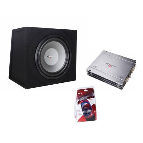 Pachet subwoofer EXCALIBUR X12C + amplificator X600.2 + kit cabluri LK-10 ACV