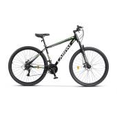 Bicicleta MTB-HT Carpat SPARTAN C2958B, Index HE-M50 7 viteze, Roti 29, Frane Disc, Negru/Argintiu/Verde