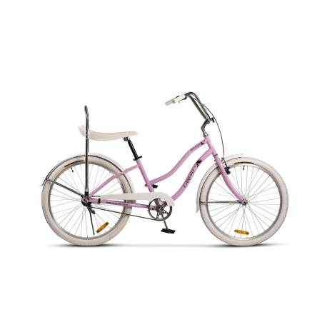 Bicicleta CITY Carpat Liberta C2694A, Roti 26 inch, Frana V-Brake, Cadru Roz cu Design Negru