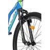 Bicicleta MTB-Full Suspension Rich R2649A, Sunrun 21 Viteze, Roti 26 Inch, Frane V-Brake, Albastru/Verde/Alb