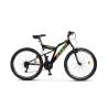 Bicicleta MTB-Full Suspension Rich R2649A, Sunrun 21 Viteze, Roti 26 Inch, Frane V-Brake, Negru/Verde/Portocaliu