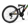 Bicicleta MTB-Full Suspension Rich R2649A, Sunrun 21 Viteze, Roti 26 Inch, Frane V-Brake, Negru/Verde/Portocaliu