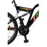 Bicicleta MTB-Full Suspension Rich R2649A, Sunrun 21 Viteze, Roti 26 Inch, Frane V-Brake, Negru/Verde/Portocaliu