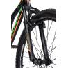 Bicicleta MTB-Full Suspension Rich R2649A, Sunrun 21 Viteze, Roti 26 Inch, Frane V-Brake, Negru/Verde/Portocaliu