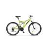 Bicicleta MTB-Full Suspension Rich R2649A, Sunrun 21 Viteze, Roti 26 Inch, Frane V-Brake, Verde/Portocaliu/Negru