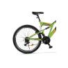 Bicicleta MTB-Full Suspension Rich R2649A, Sunrun 21 Viteze, Roti 26 Inch, Frane V-Brake, Verde/Portocaliu/Negru