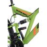 Bicicleta MTB-Full Suspension Rich R2649A, Sunrun 21 Viteze, Roti 26 Inch, Frane V-Brake, Verde/Portocaliu/Negru