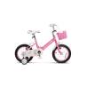 Bicicleta Copii 3-5 ani Velors V1402B, Roti 14 Inch, Frana fata/spate V-Brake, Roti Ajutatoare, Roz/Fucsia/Alb