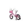 Bicicleta Copii 3-5 ani Velors V1402B, Roti 14 Inch, Frana fata/spate V-Brake, Roti Ajutatoare, Roz/Fucsia/Alb