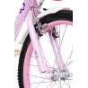 Bicicleta Copii 3-5 ani Velors V1402B, Roti 14 Inch, Frana fata/spate V-Brake, Roti Ajutatoare, Roz/Fucsia/Alb