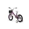 Bicicleta Copii 2-4 ani Velors V1202B, Roti 12 Inch, Frana fata/spate V-Brake, Roti Ajutatoare, Mov/Alb