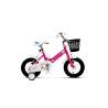 Bicicleta Copii 2-4 ani Velors V1202B, Roti 12 Inch, Frana fata/spate V-Brake, Roti Ajutatoare, Fucsia/Alb