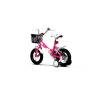 Bicicleta Copii 2-4 ani Velors V1202B, Roti 12 Inch, Frana fata/spate V-Brake, Roti Ajutatoare, Fucsia/Alb