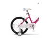 Bicicleta Copii 2-4 ani Velors V1202B, Roti 12 Inch, Frana fata/spate V-Brake, Roti Ajutatoare, Fucsia/Alb