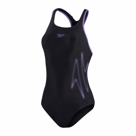 Costum baie femei Speedo Hyperboom negru mov, marimea 40