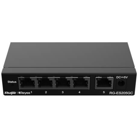 Switch Reyee, RG-ES205GC, 5-Port GigabitSmart Cloud Mananged PoE Switch, RJ45