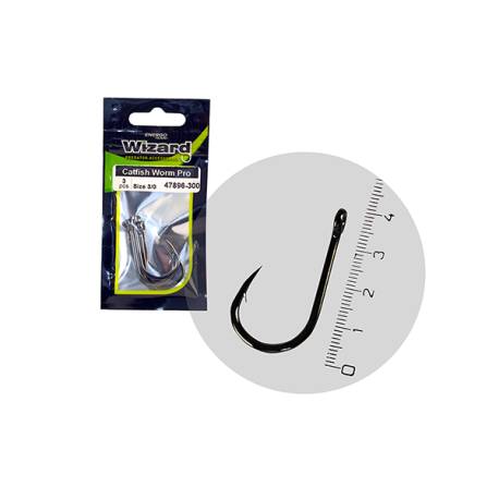 Carlige WIZARD CATFISH WORM PRO BRAZED 3/0, 3buc/plic