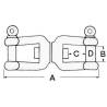 Shackle/shackle swivel AISI 316 16 mm