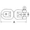 Carabina pivotanta cu ochet OSCULATI, inoxl AISI316, 13mm