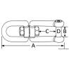 Carabina pivotanta cu ochet, inox AISI316, 10mm