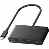 Hub ANKER USB-C 4-in-1, 4x USB-C, 10Gbps, 100W Max PD-in, Negru