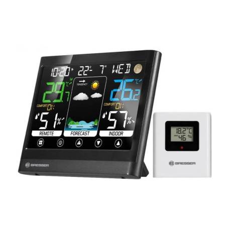 Statie meteo cu touchscreen BRESSER MeteoTemp BF Colour, termometru, higrometru, alarma