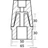 Anod zinc pentru ax cu placa de zinc 45mm 30x2mm