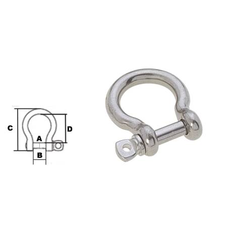 Carabina tip arc inox AISI316 LYRA Ø 25mm