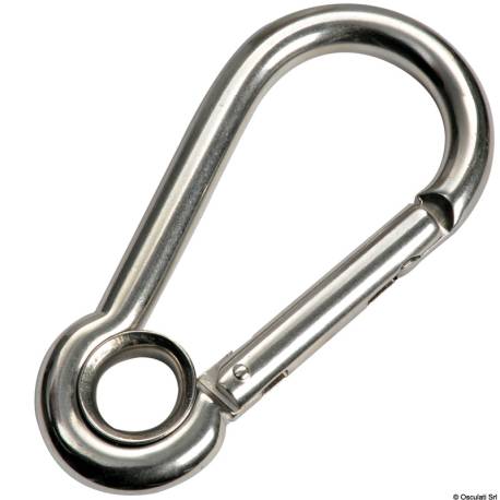 Carlige carabina cu inchidere, ochet, inox AISI 316, 12mm, 5buc/cutie