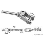 Terminal cablu bifurcat pivotant, inox AISI316, Ø 6mm