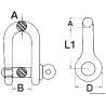 Long shackle with captive pin AISI 316 10 mm