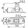 Jonctiune articulata 180° pentru bimini top OSCULATI 46.667.00, inox AISI 316