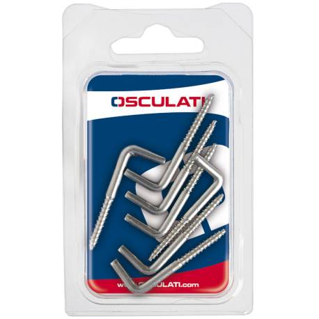 Carlige in L, inox, 40 x 3.5mm, 7 buc/blister