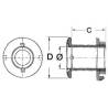 Fitting cu montare prin chila, inox AISI 316, filet lung 1 1/2" x 112mm