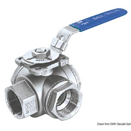 3-way ball valve AISI 316 2