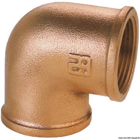 Cot la 90° GUIDI, bronz, racorduri tip mama, filet 2"