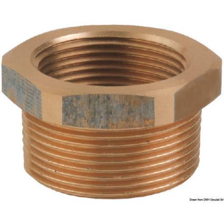 Racord reductor furtun GUIDI, bronz, 1 1/2" x 1 1/4"