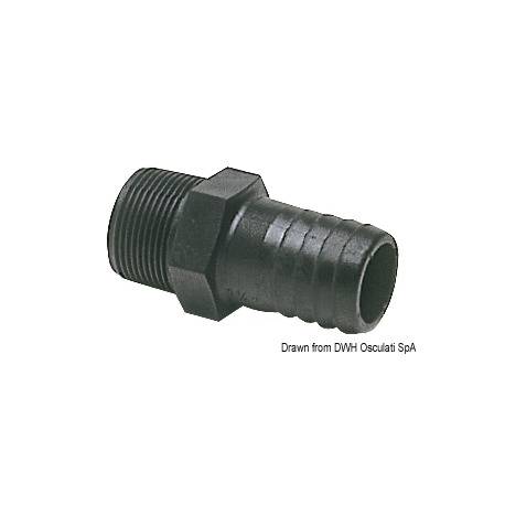 Adaptor furtun OSCULATI, policarbonat negru, 1 1/2", 10buc