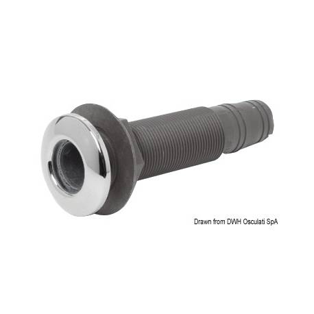 Nylon/fiberglass long seacock 21/4 x 38mm valve