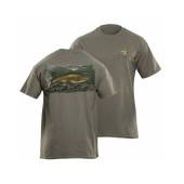 Tricou FLYING FISHERMAN Brown Trout Olive Tee M