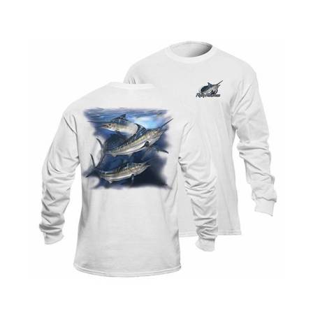 Bluza pescuit FLYING FISHERMAN Marlin White, bumbac, M